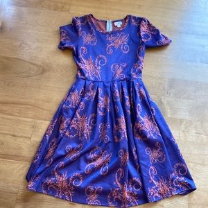Lularoe fall dress purple and orange size medium